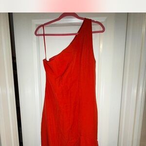 JAYGODFREY One-Shoulder Vibrant Red Dress